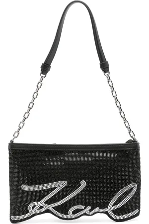 Karl Lagerfeld Bolsa de hombro con logo de strass