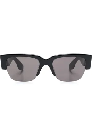 Alexander McQueen Lentes de sol con media armazón