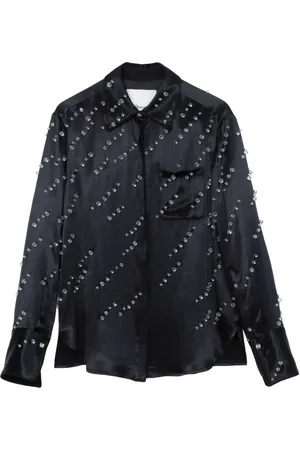 3.1 Phillip Lim Camisa de satén con detalle de mostacillas
