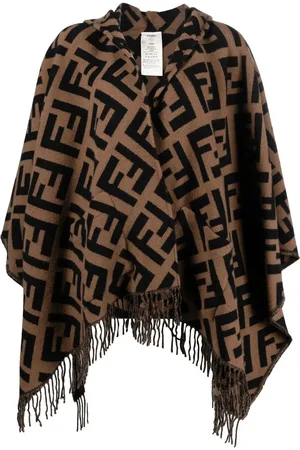 Fendi Poncho de cachemira con motivo FF en jacquard