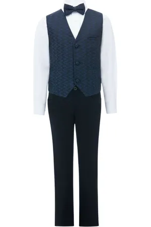 M. Moustache Set de traje de cuatro piezas Ezio Navy