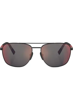 Prada Lentes de sol con armazón estilo piloto estampada