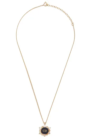 Dior Collar con logo CD y strass