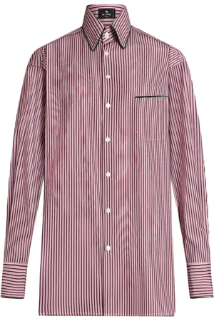 Etro Camisa de popelina con rayas estampadas