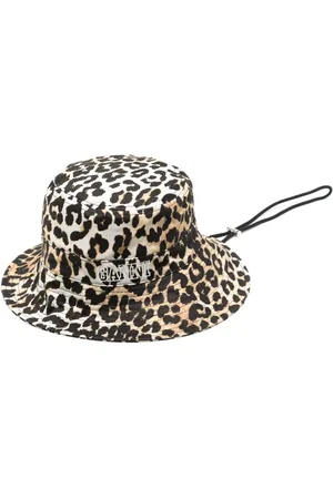 Ganni Gorro de pescador con estampado de leopardo