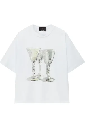 Msgm Playera con estampado brillante
