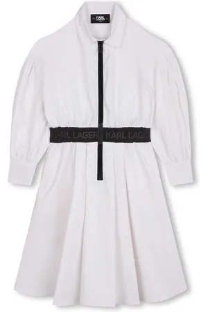 Karl Lagerfeld Vestido con logo en la pretina y mangas farol