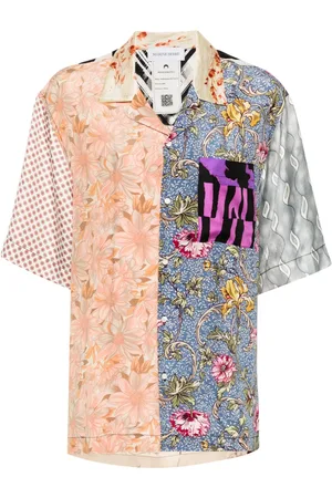Marine Serre Camisa de seda con varios estampados