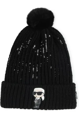 Karl Lagerfeld Gorro con lentejuelas y pompón