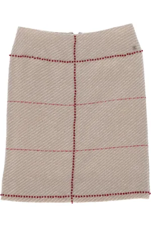 CHANEL Falda con ribete de strass 2000