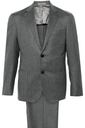 corneliani Traje con estampado de rayas diplomáticas