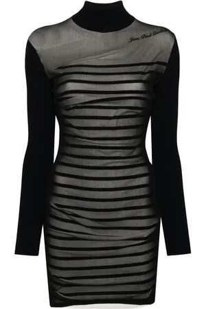 Jean Paul Gaultier Vestido corto con rayas estampadas