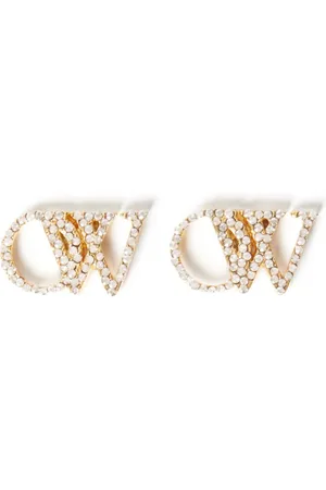 OFF-WHITE Aretes OW con apliques de cristal