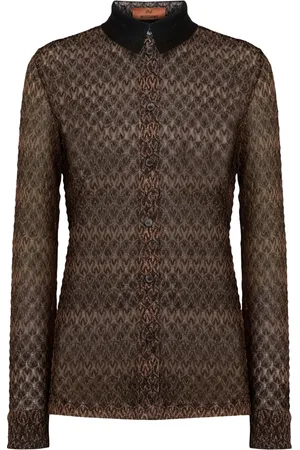 Missoni Camisa de tejido chevron con efecto lamé