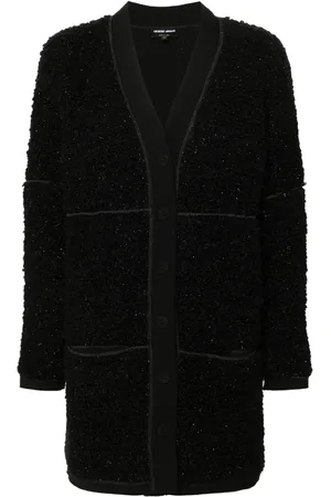 Giorgio Armani Abrigo estilo cárdigan de bouclé largo