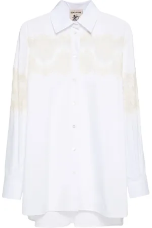 SEMICOUTURE Camisa con paneles de encaje