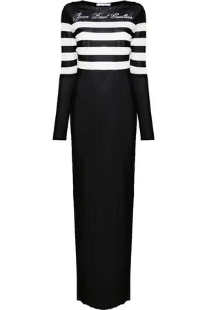 Jean Paul Gaultier Vestido largo con logo bordado