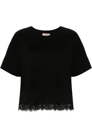 Twin-Set Playera con ribete de encaje