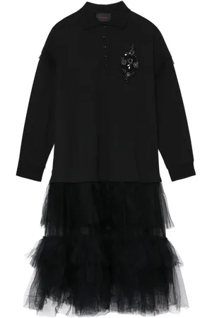 Simone Rocha Vestido estilo playera tipo polo con detalles de cristal