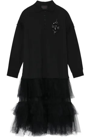 Simone Rocha Vestido estilo playera tipo polo con detalles de cristal