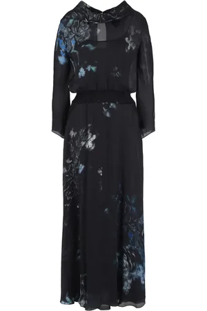 Giorgio Armani Vestido largo de seda con estampado floral