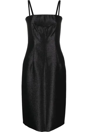 Sportmax Vestido estilo bustier con efecto metalizado