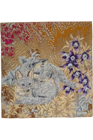 Salvatore Ferragamo Mascada con lobos estampados 1970