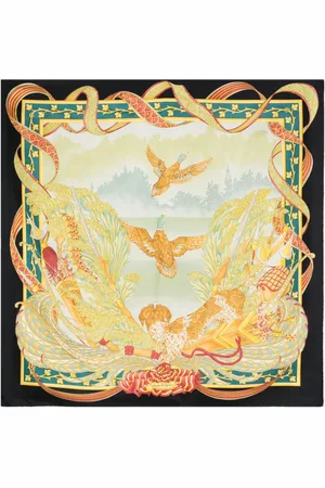 Salvatore Ferragamo Mascada con pájaros estampados 1970