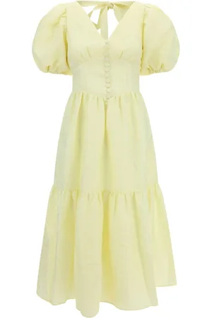 Self-Portrait Vestido midi con mangas farol