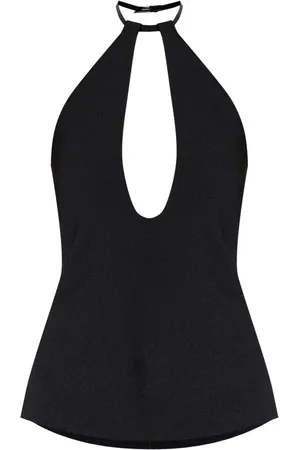 The Attico Blusa con cuello halter y hebilla
