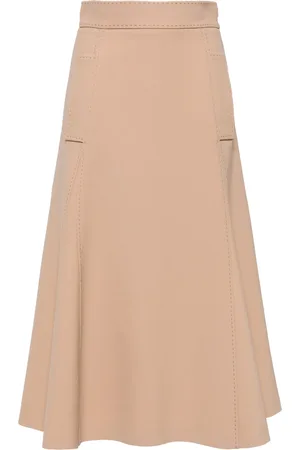 Elie saab Falda midi con costuras en contraste