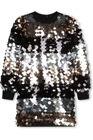 Sonia Rykiel Enfant Vestido a rayas bordado con lentejuelas