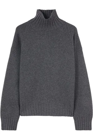 Jil Sander Suéter tejido de canalé con cuello de tortuga