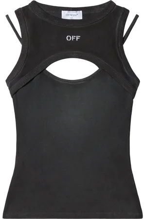 OFF-WHITE Camiseta tejida de canalé con aberturas