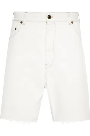 Saint Laurent Shorts de mezclilla con parche del logo