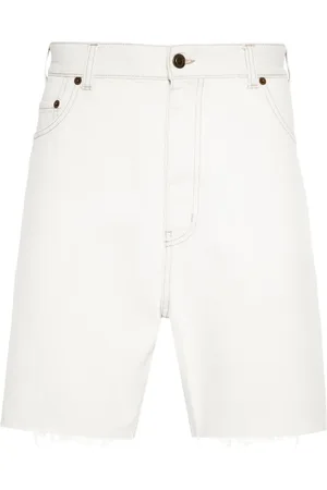 Saint Laurent Shorts de mezclilla con parche del logo