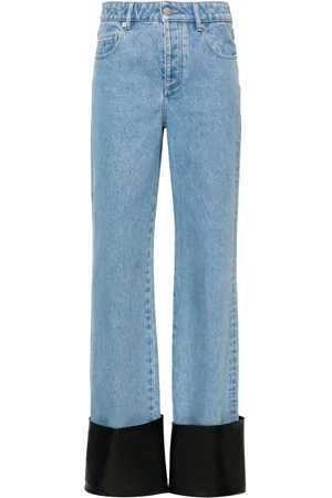 Nanushka Jeans rectos con detalle doblado