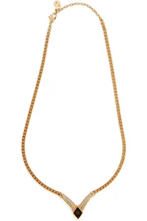 Dior Collar con logo y strass