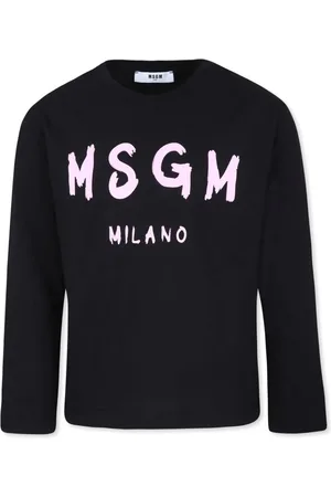 Msgm Playera manga larga con logo estampado