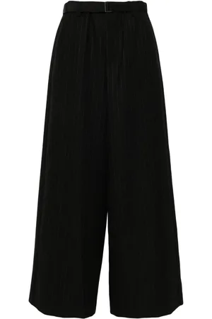 SACAI Pantalones palazzo con estampado de rayas diplomáticas