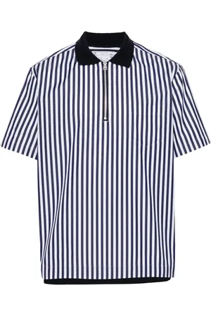 SACAI Playera tipo polo con rayas estampadas