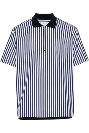 SACAI Playera tipo polo con rayas estampadas