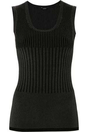 Joseph Top tejido de canalé con diseño de dos tonos