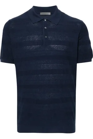 corneliani Playera tipo polo tejida de canalé