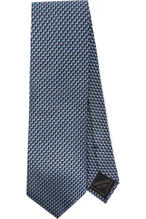 BRIONI Corbata de seda con motivo en jacquard