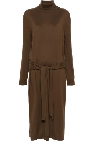 LEMAIRE Vestido midi con estampado trompe l