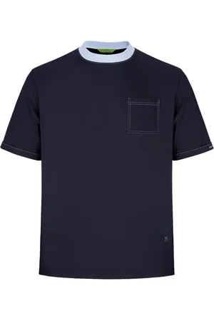 SHANGHAI TANG Playera con bolsillo de parche y cuello en contraste