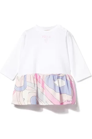 PUCCI Junior Vestido manga larga con estampado Marmo