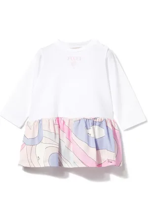 PUCCI Junior Vestido manga larga con estampado Marmo