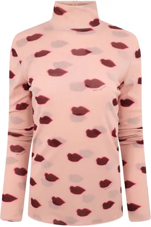 Stella McCartney Top manga larga con labios estampados